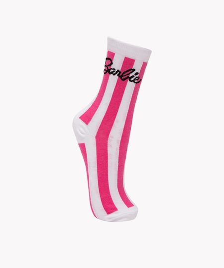 meia barbie cano longo rosa 34-39
