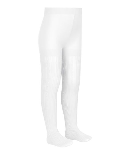 meia calça de tricot infantil texturizada lupo branca PP