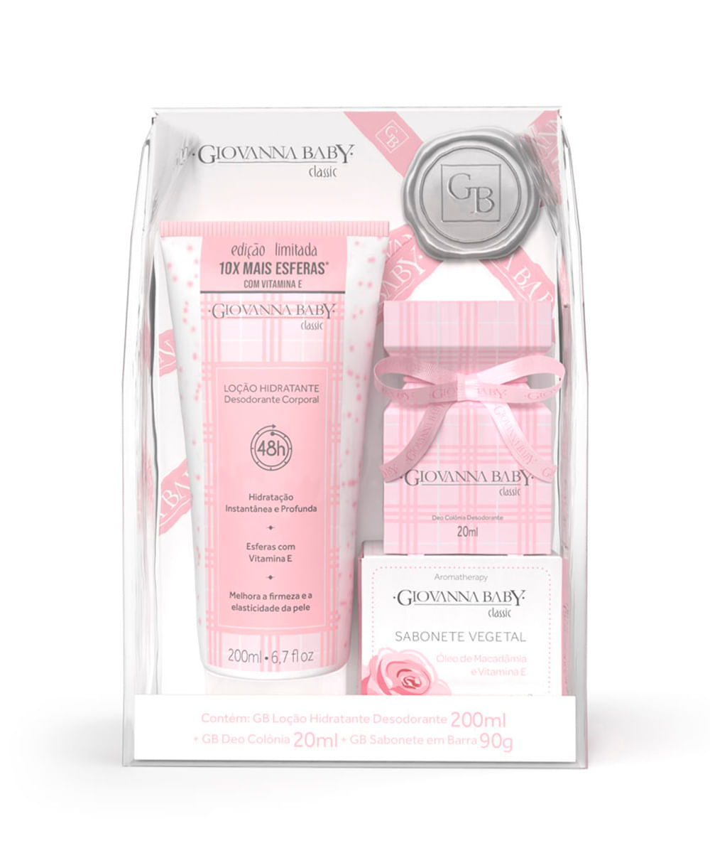 kit classic giovanna baby loção hidratante colonia 20ml