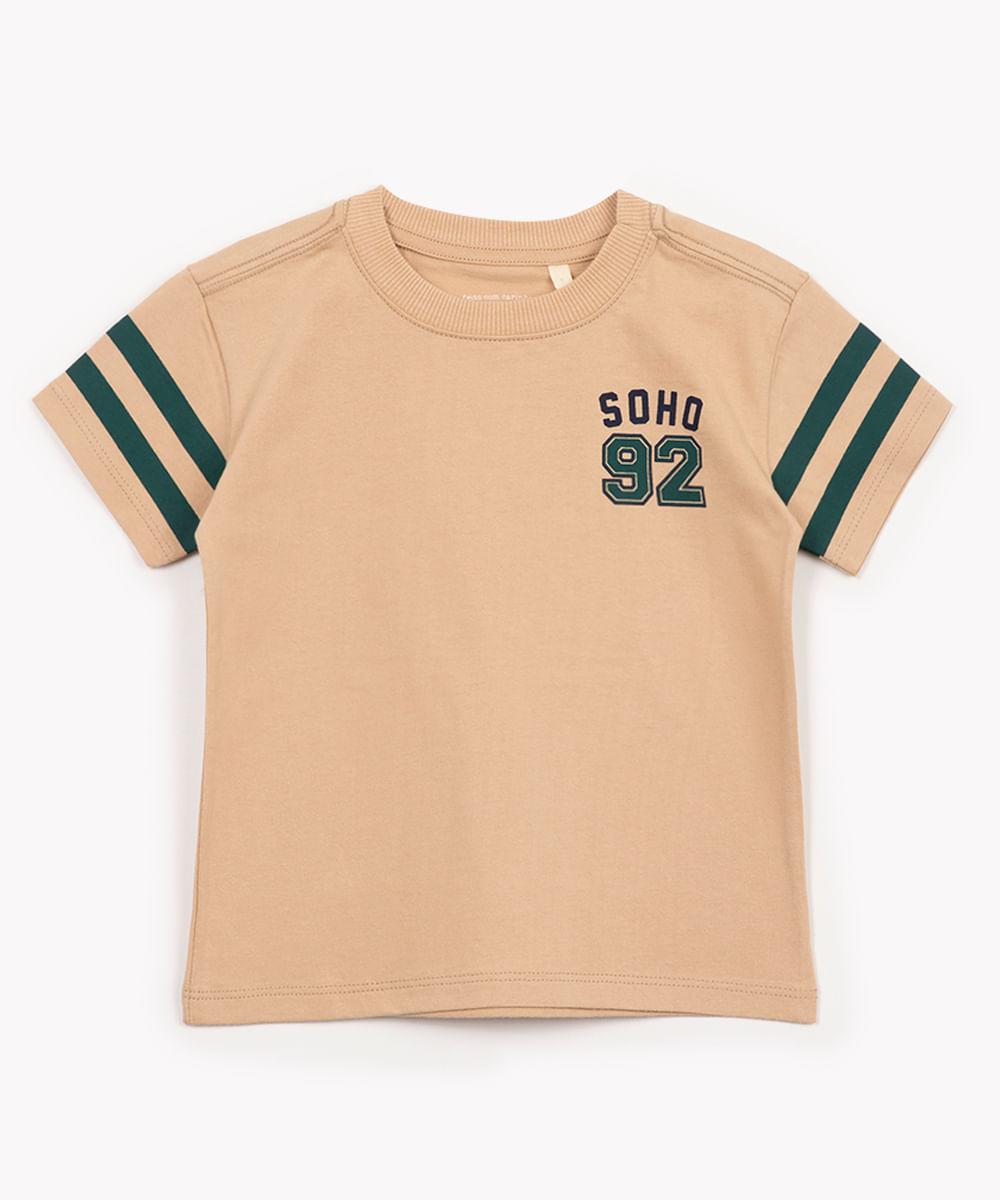 camiseta de algodão soho 92 tal pai tal filho manga curta bege claro