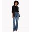 calça jeans flare push up cintura super alta azul médio