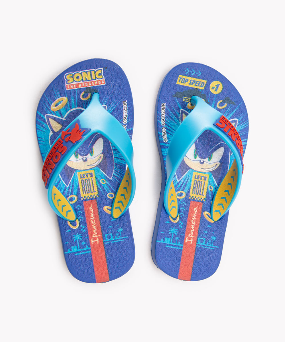 chinelo infantil sonic game ipanema azul aqua