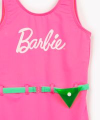 maio infantil rosa da barbie com pochete verde