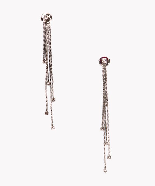 brinco chuva de strass prata Único