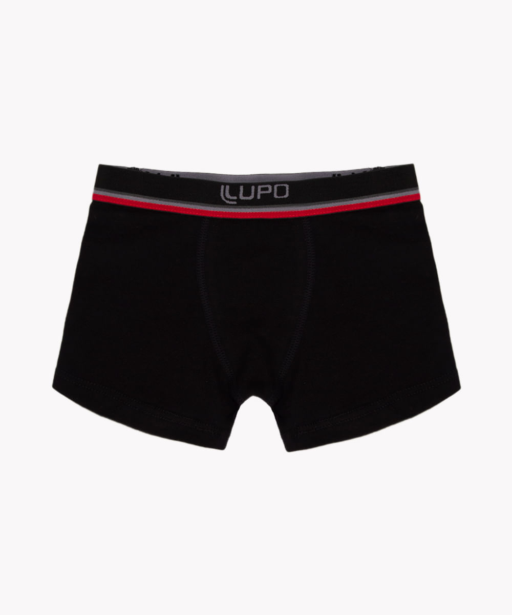 cueca infantil boxer de algodão lupo preto