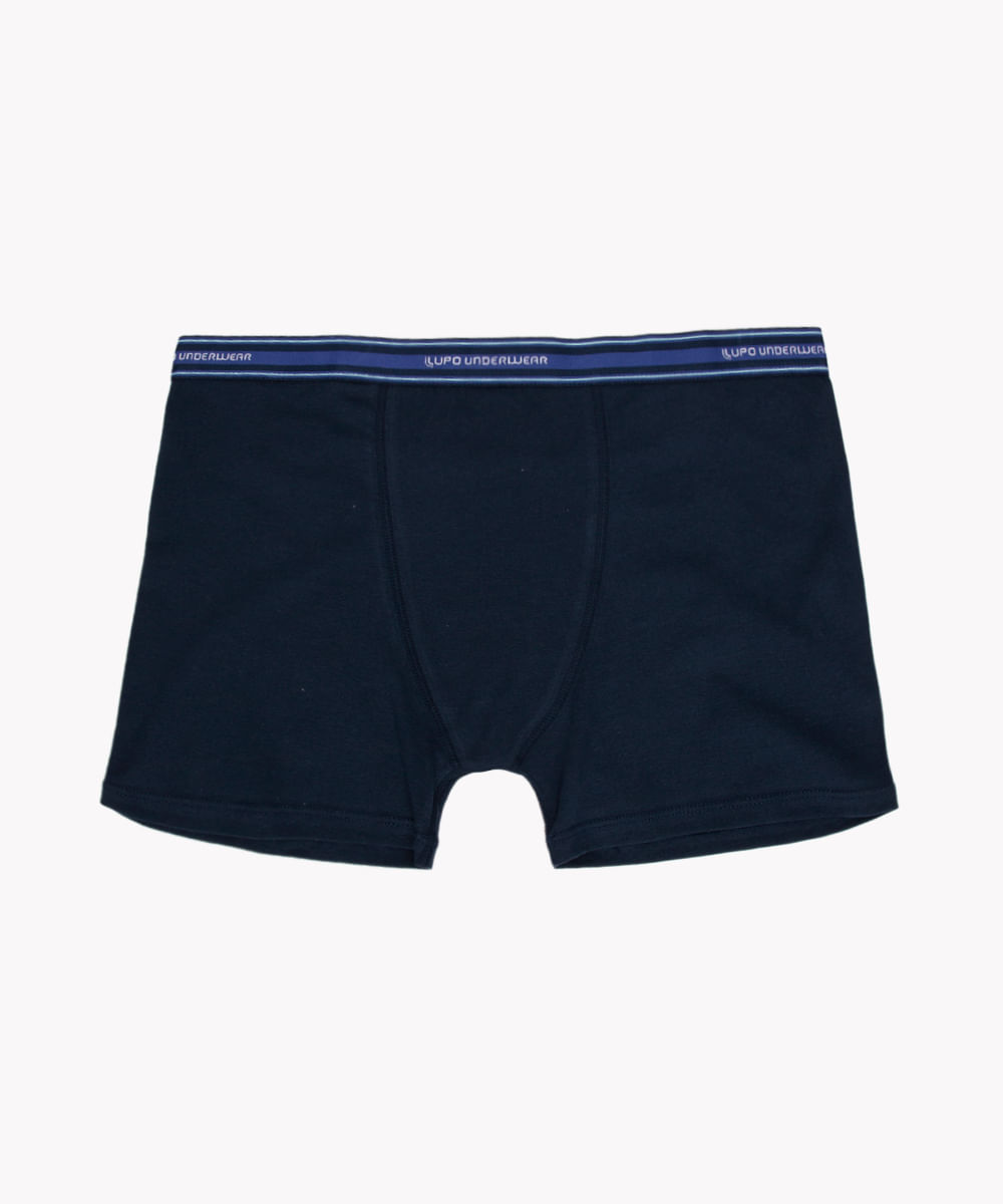 cueca boxer plus size de algodão lupo azul marinho