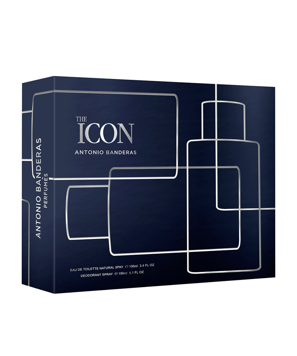 kit banderas the icon 100ml e deo spray 150ml único