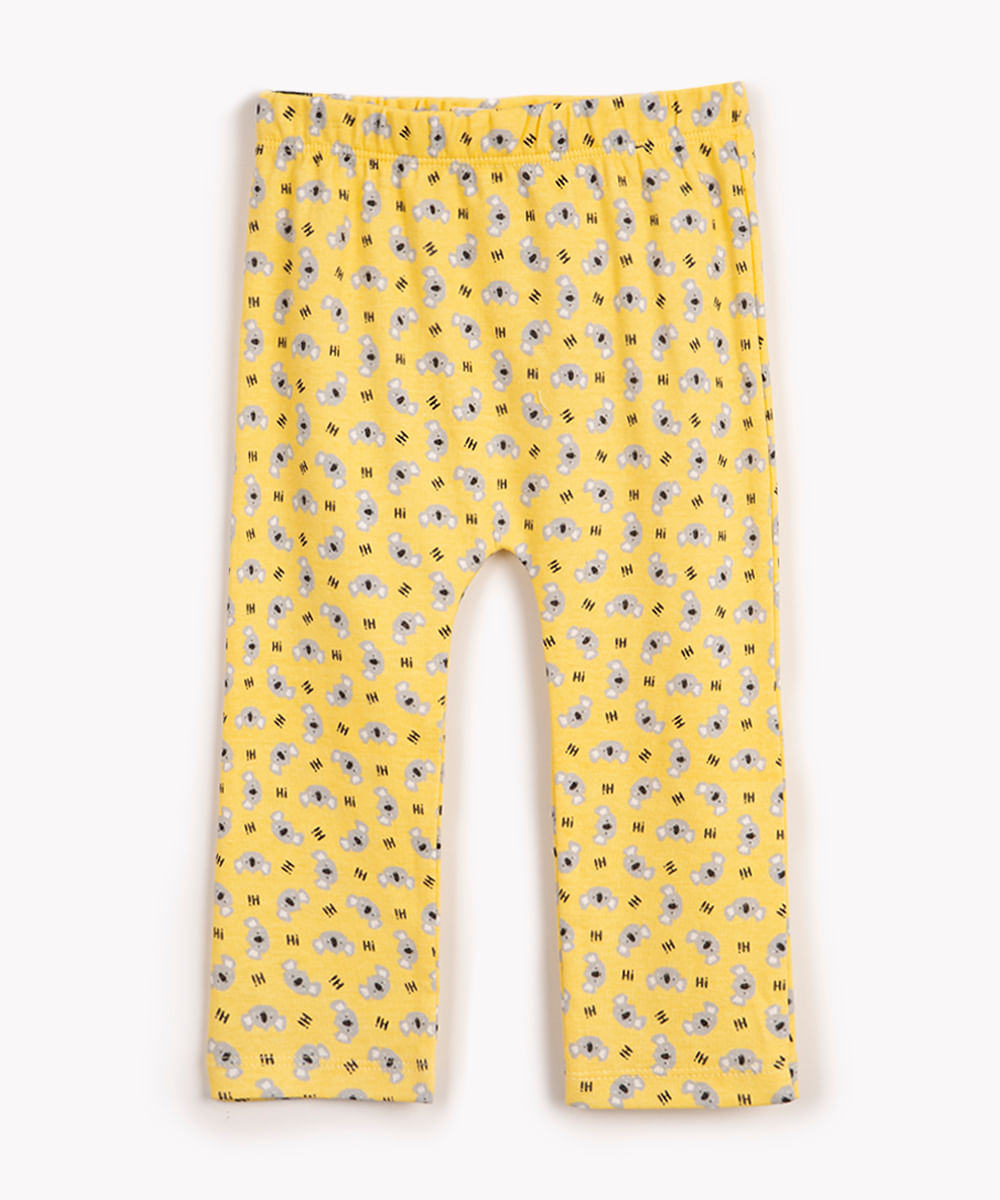 calça infantil fun koala amarelo