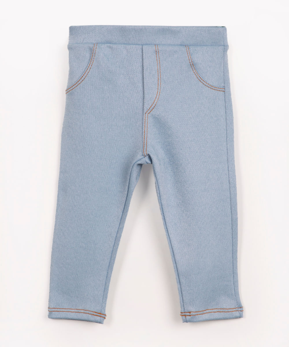 calça de malha infantil legging azul