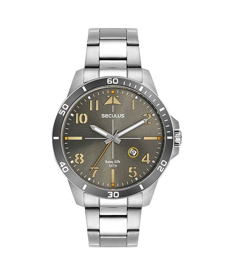 kit de relógio analógico seculus 44160g0skna1kb e cantil prata Único kit de relógio analógico seculus 44160g0skna1kb e cantil prata Único