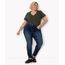 calça super skinny jeans plus size cintura alta azul médio