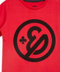 detalhes da estampa camiseta vermelha enaldinho detalhes da estampa camiseta vermelha enaldinho