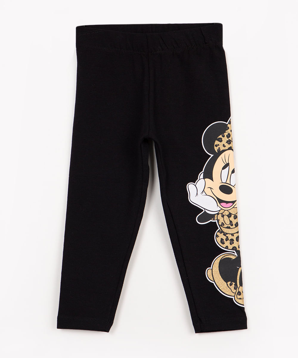 calça legging infantil minnie preto