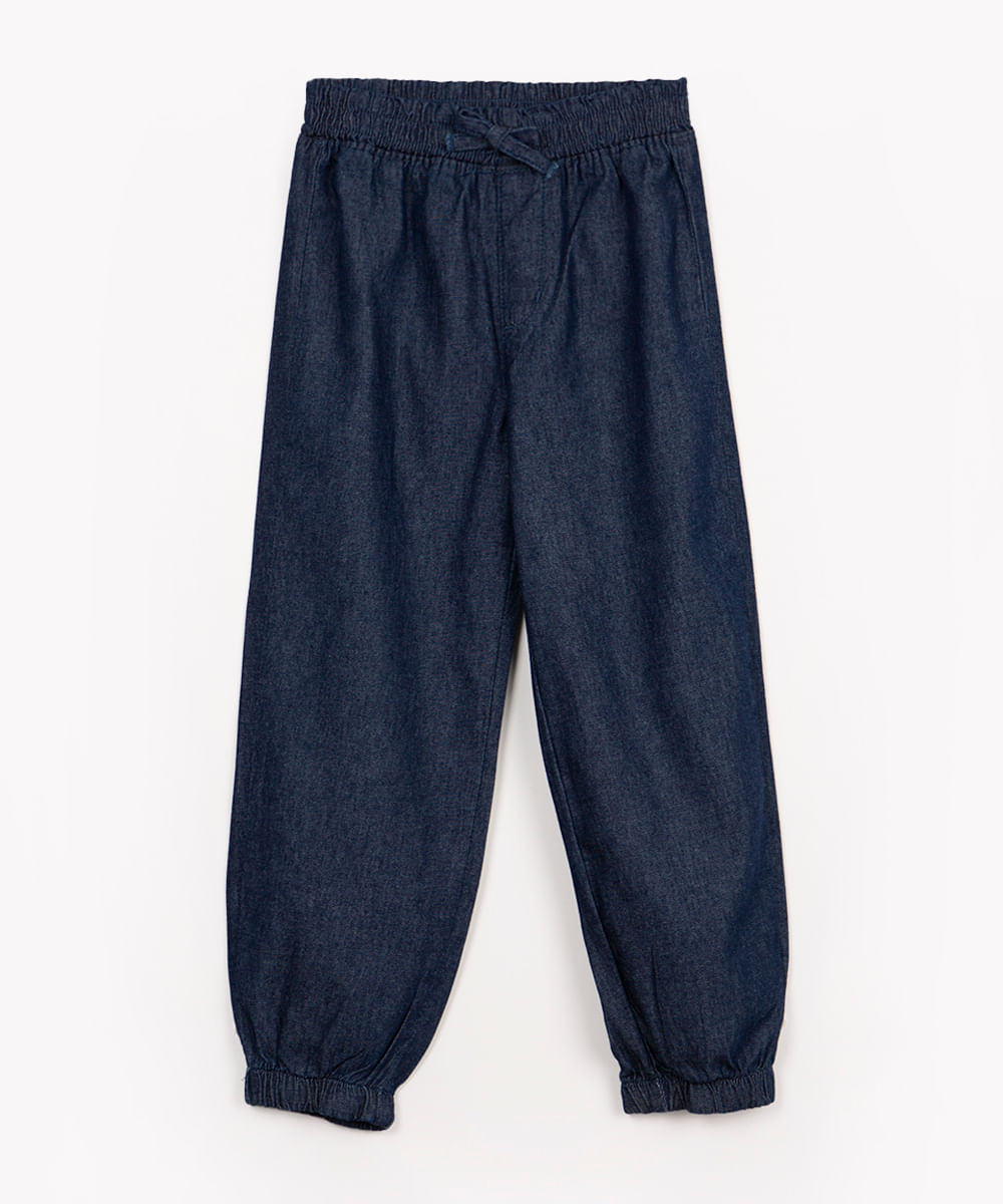 calça jogger infantil básica azul escuro