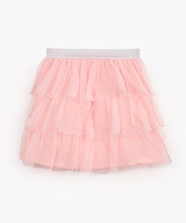 saia infantil de tule com babados rosa claro 12
