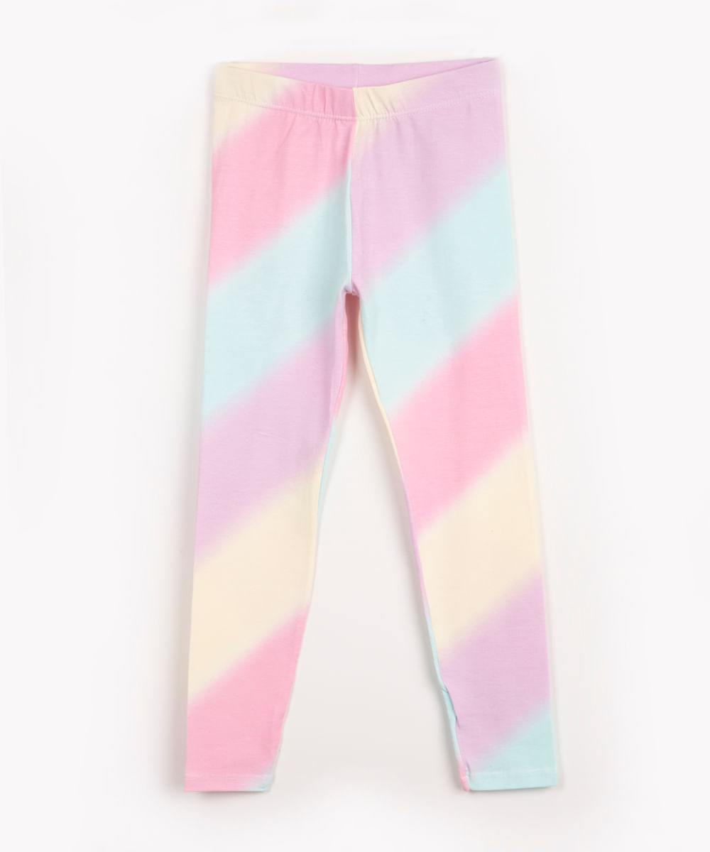 calça legging infantil tie dye colorido