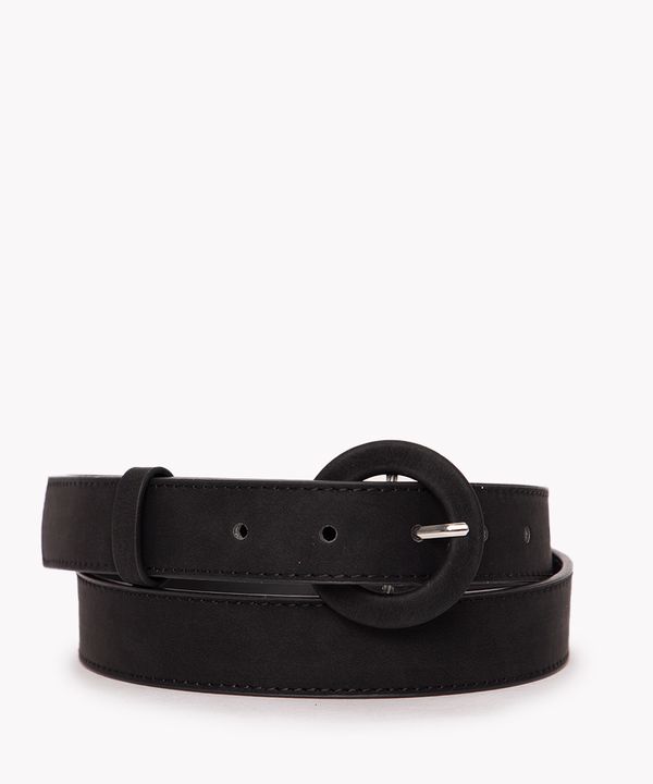 Cinto Médio com Fivela Redonda Preto 105CM