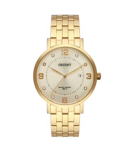 relógio analógico Orient FGSS1165 C2KX dourado Único