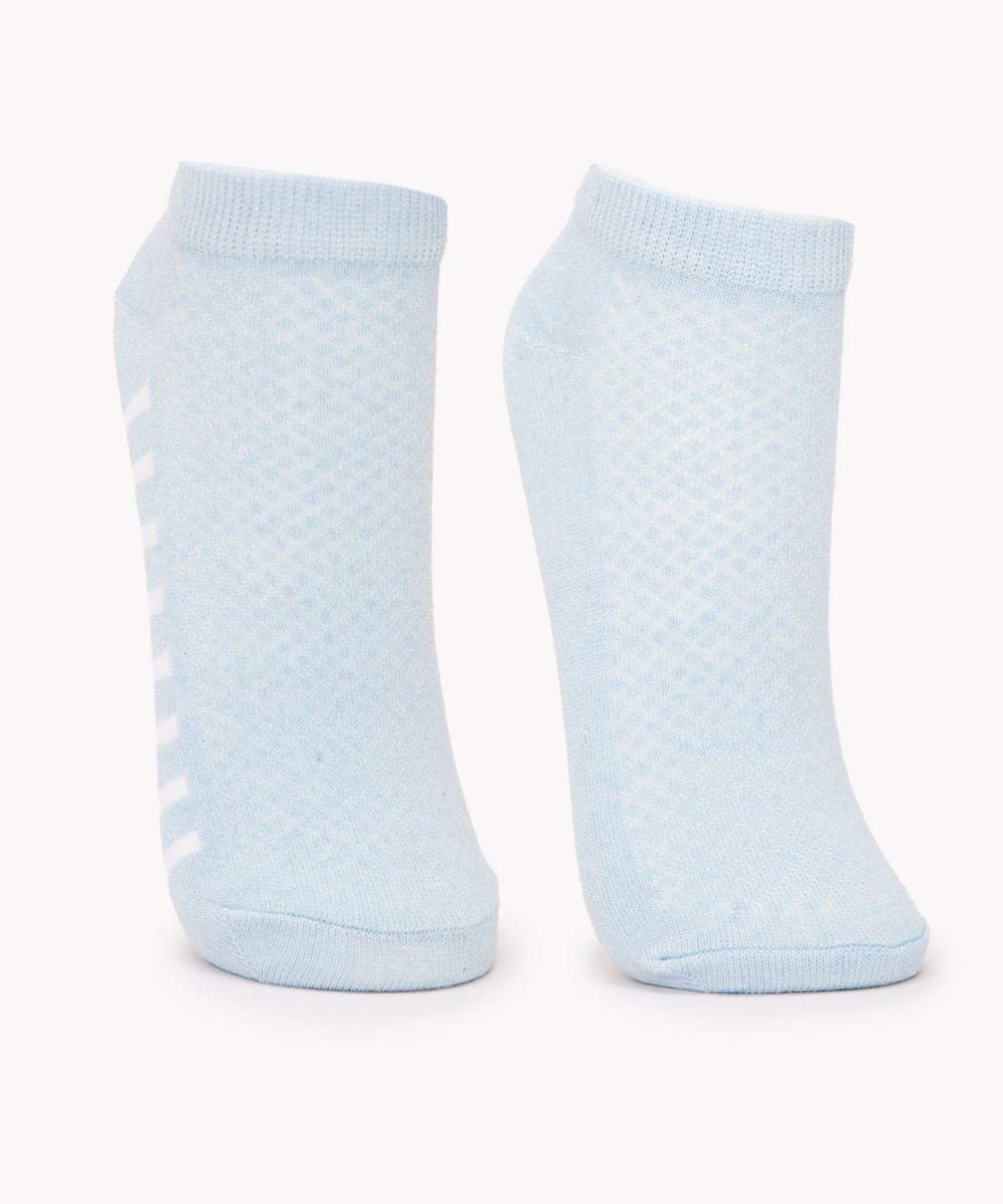 kit de 2 pares de meias cano baixo azul claro