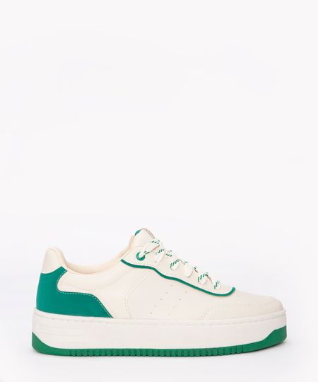 tênis casual com recortes ace verde 34