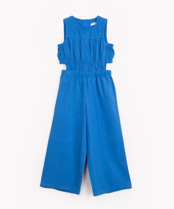 macacão de viscose infantil com recortes azul 6