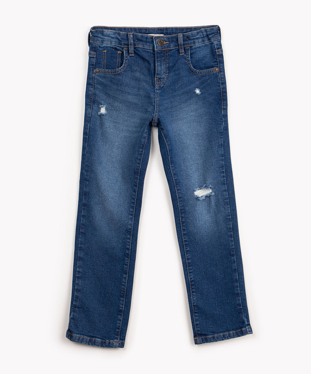 calça jeans skinny infantil com bolsos jeans claro