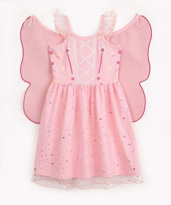 camisola infantil fada com asas rosa claro 12