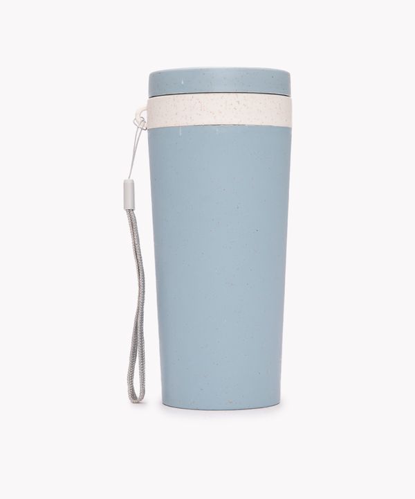 copo térmico bambu com alça 310ml azul Único
