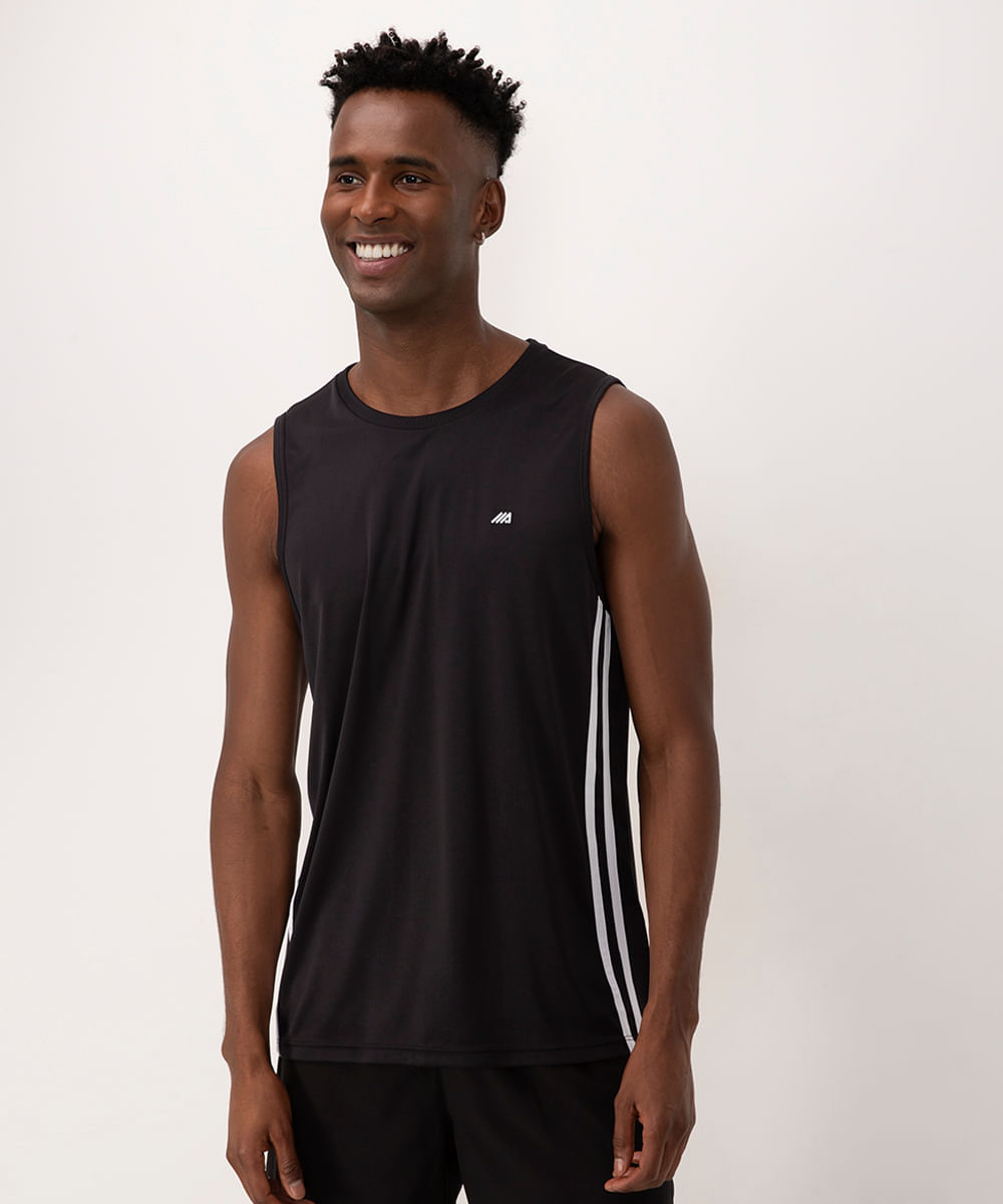 regata com listras esportiva ace preto