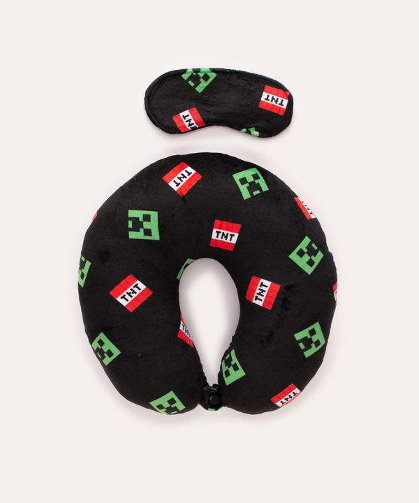 Kit de apoio de pescoço com máscara de dormir Minecrafit multicor Único