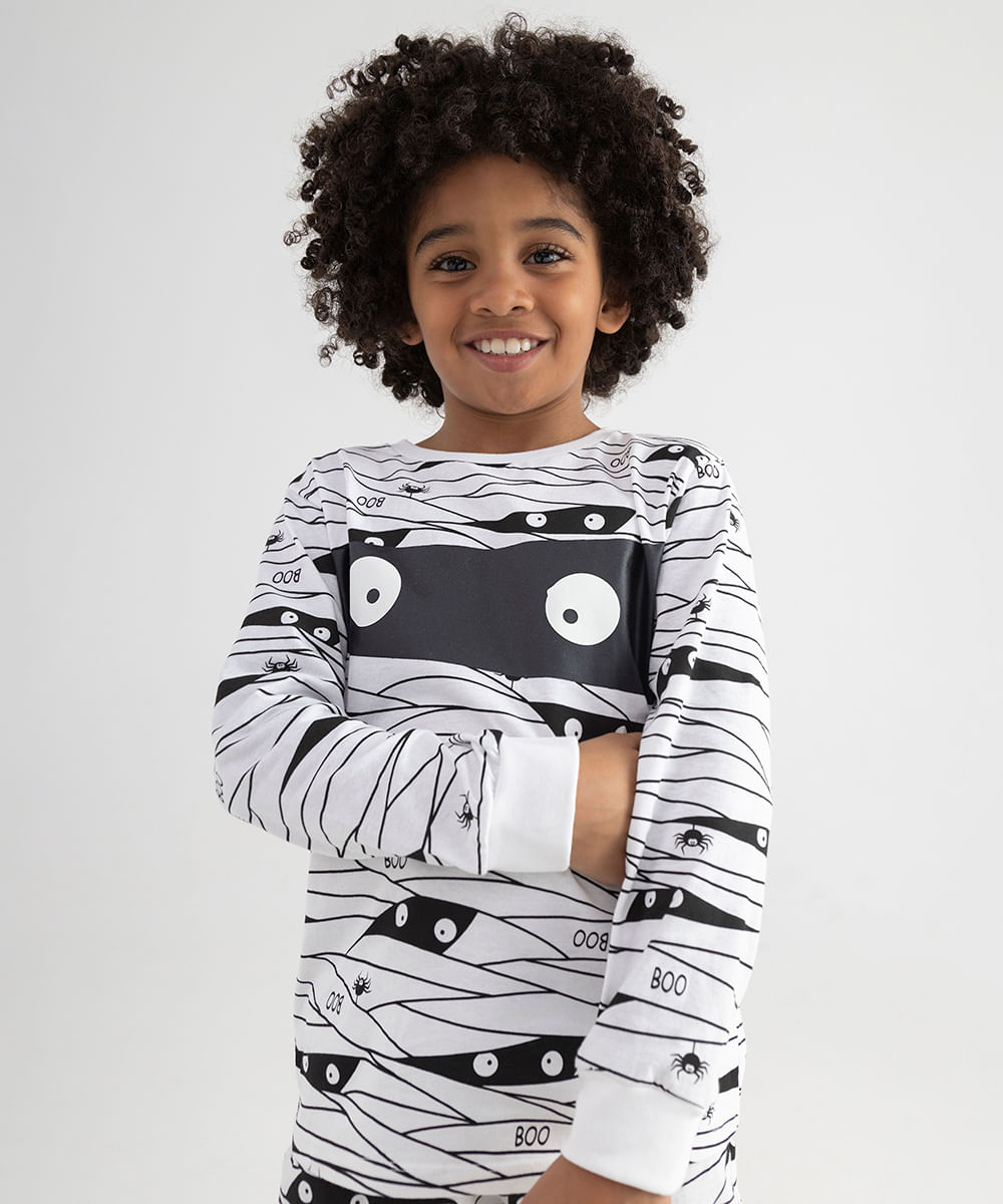 pijama de algodão infantil múmia off white