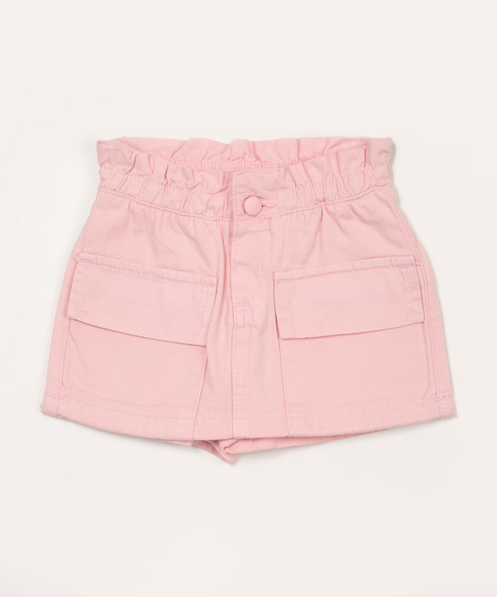 short infantil saia curto clochard rosa chiclete