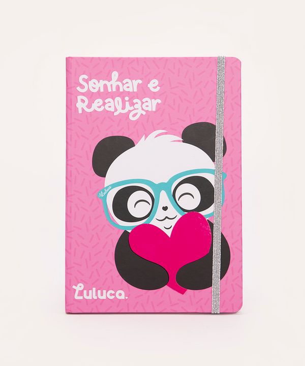 caderno capa dura luluca sonhar e realizar rosa Único