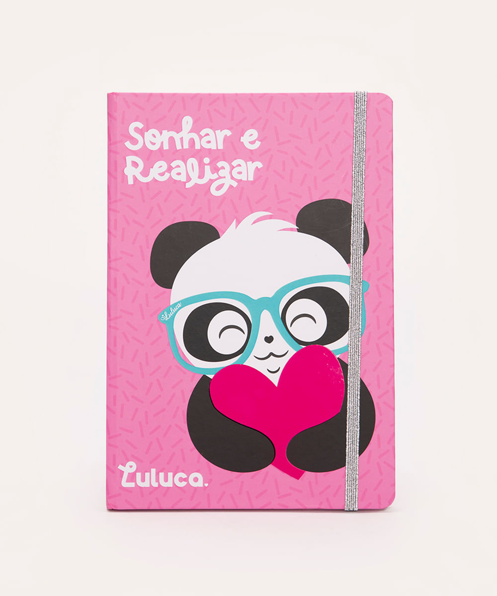 caderno capa dura luluca sonhar e realizar rosa