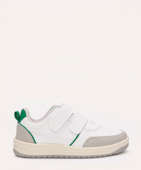tênis infantil com recorte e velcro verde 30