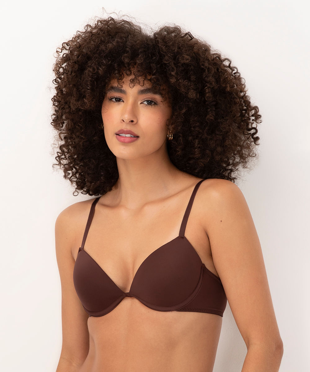 sutiã push up com aro e bojo marrom