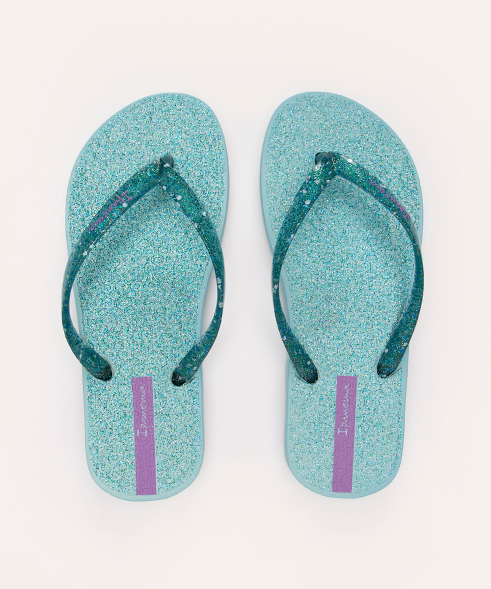 chinelo infantil glitter ipanema azul médio