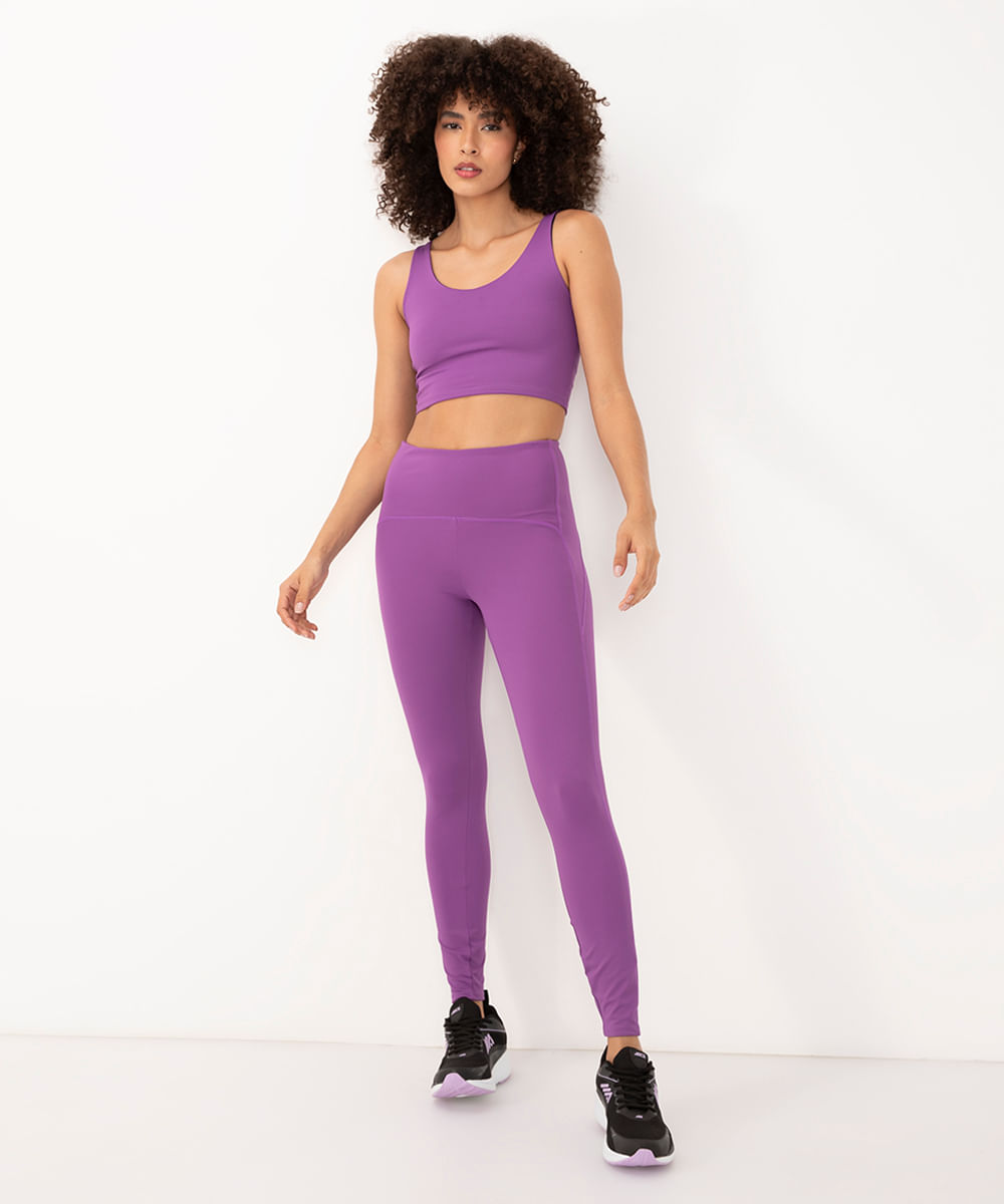 calça legging com recorte esportiva ace roxo