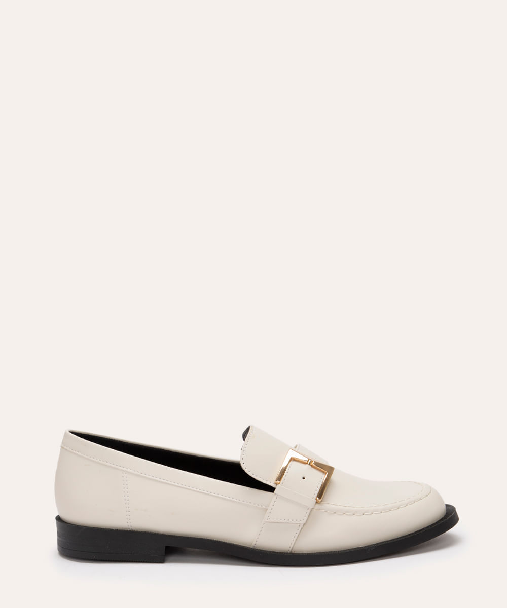 mocassim com fivela mindset off white