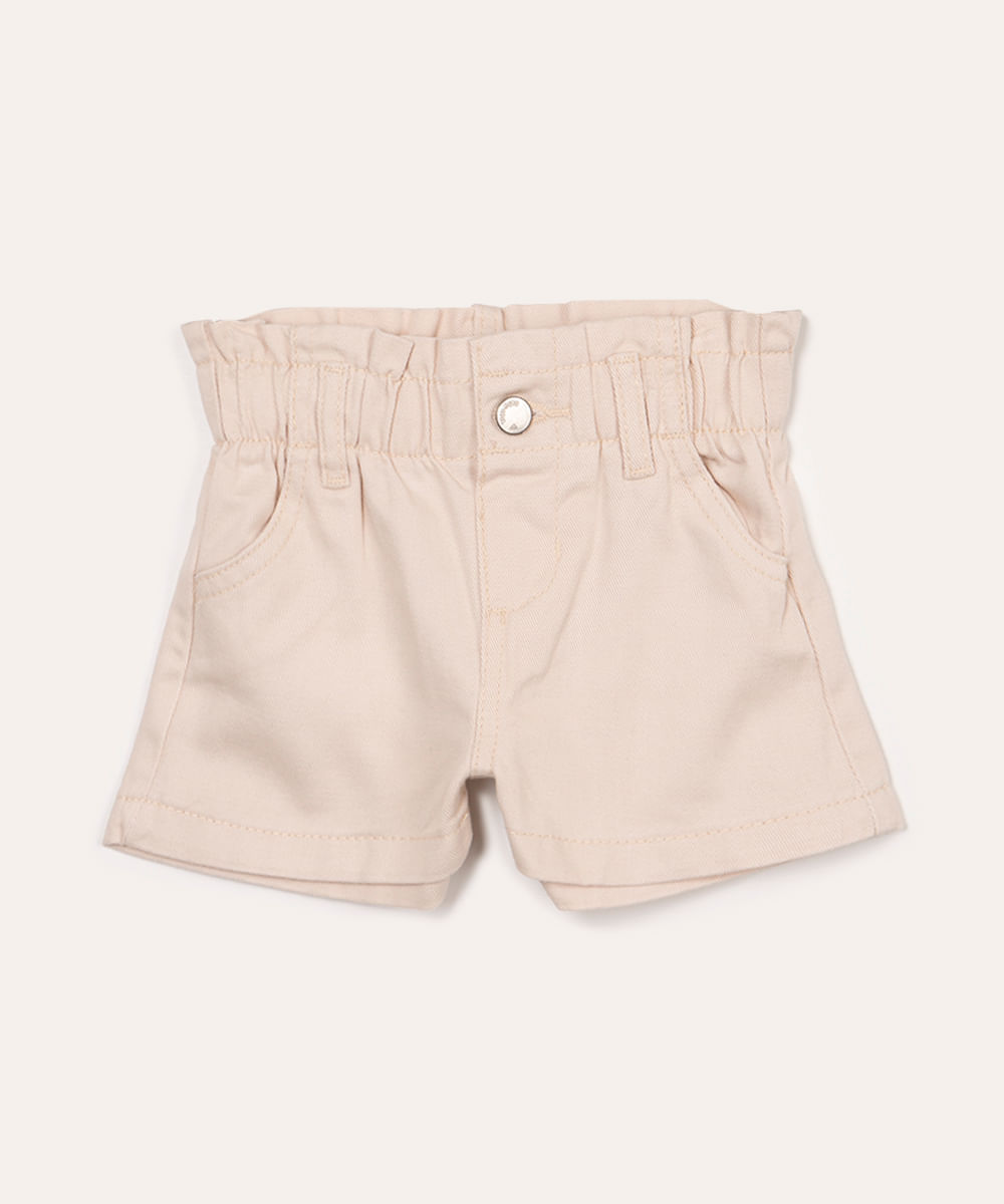 short infantil de sarja clochard bege claro