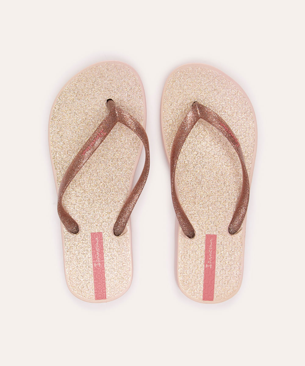 chinelo infantil glitter ipanema rosa claro