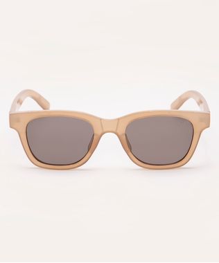 Óculos De Sol Oval Ateliê Mão De Mãe Bege