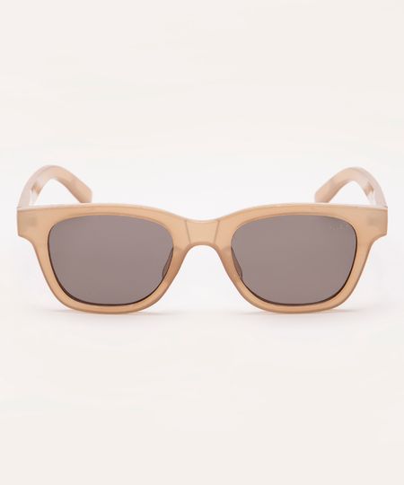 Óculos De Sol Oval Ateliê Mão De Mãe Bege