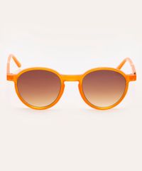 Óculos De Sol Redondo Ateliê Mão De Mãe Laranja
