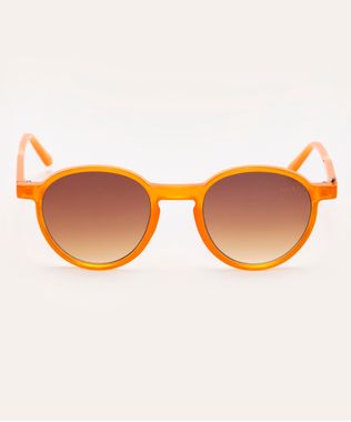 Óculos De Sol Redondo Ateliê Mão De Mãe Laranja
