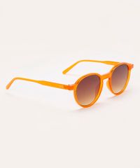 Óculos De Sol Redondo Ateliê Mão De Mãe Laranja