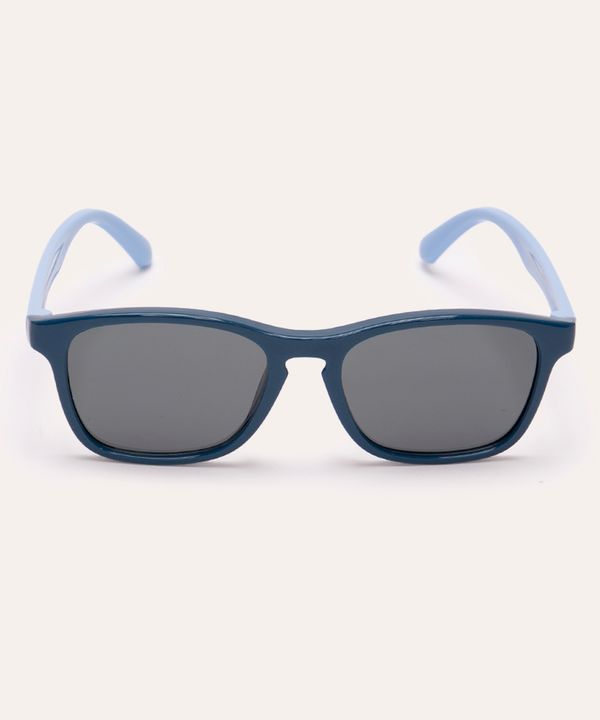 óculos de sol quadrado com proteção uv azul marinho Único