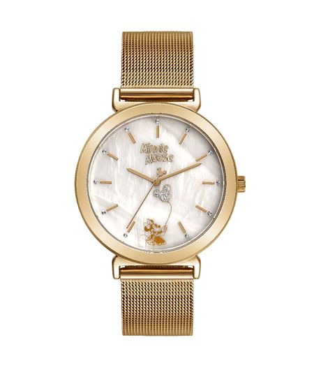 Relógio Analógico Disney 99655LPMEDS1 dourado Único