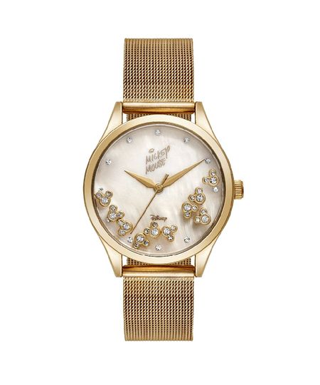 Relógio Analógico Disney Com Strass 99657LPMEDS1 dourado Único