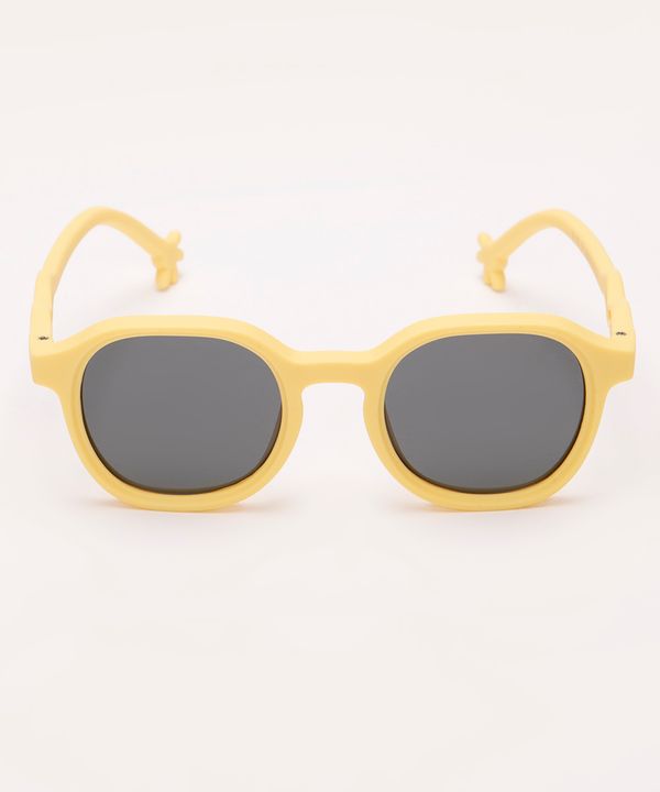 óculos de sol infantil oval com proteção uv amarelo Único